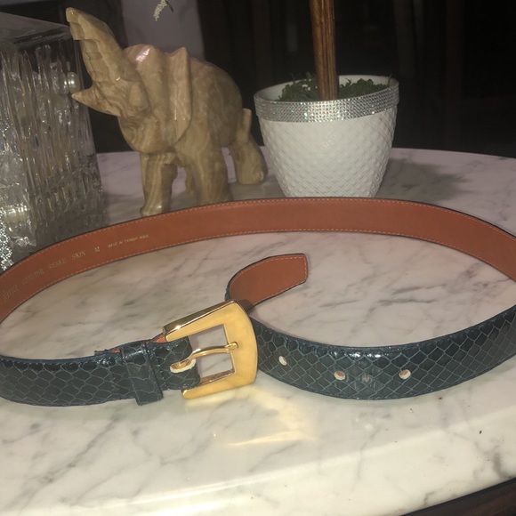 Genuine Snake Skin Leather Midnight Blue Jana belt - Picture 4 of 5